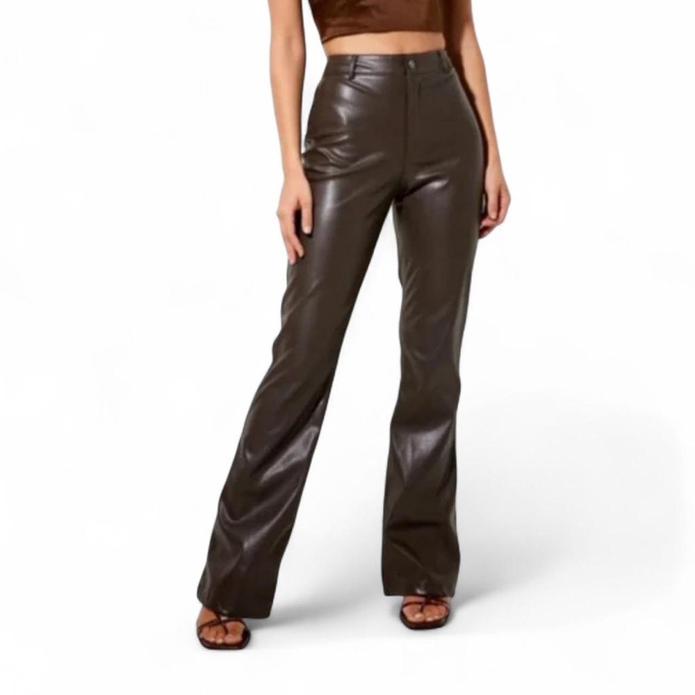 Motel Rocks Brown Leather Women's Pants